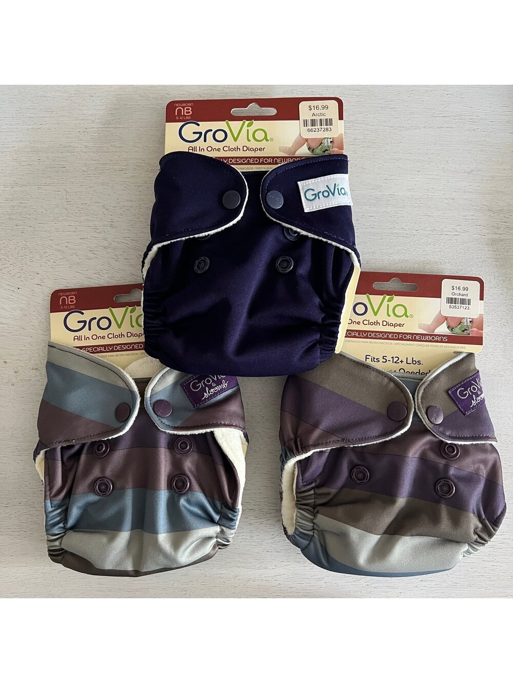 NWT 3 Grovia newborn cloth diapers